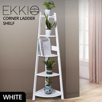 Thumbnail for EKKIO 5 Tier Corner Ladder Shelf (White)