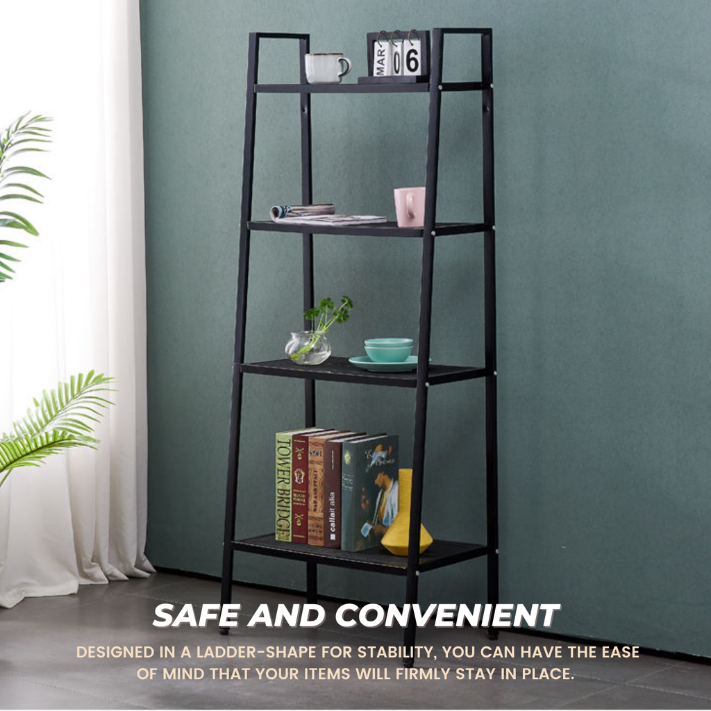 EKKIO 4 Tier Ladder Shelf (Black)