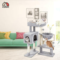 Thumbnail for Floofi 97cm Adjustable Base Plush Cat Tree Light Grey