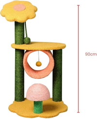 Thumbnail for Floofi 90cm Sunflower Plush Scratching Post Cat Tree