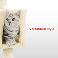 Thumbnail for Floofi 97cm Adjustable Base Plush Cat Tree Beige