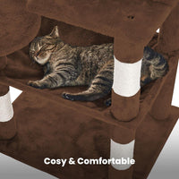 Thumbnail for Floofi 118cm Plush Cat Condo Cat Tree Brown