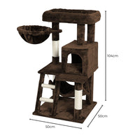 Thumbnail for Floofi 104cm Plush Cat Condo Cat Tree Brown