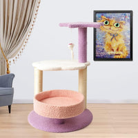 Thumbnail for Floofi 61cm Galaxy Plush Scratching Post Cat Tree Pink Purple