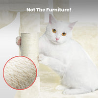 Thumbnail for Floofi 97cm Adjustable Base Plush Cat Tree Beige