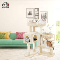 Thumbnail for Floofi 97cm Adjustable Base Plush Cat Tree Beige