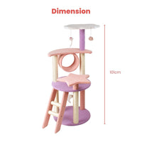 Thumbnail for Floofi 101cm Galaxy Plush Cat Condo Cat Tree Pink Purple