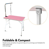 Thumbnail for Floofi Pet Grooming Table 90cm Single Pole (Pink)