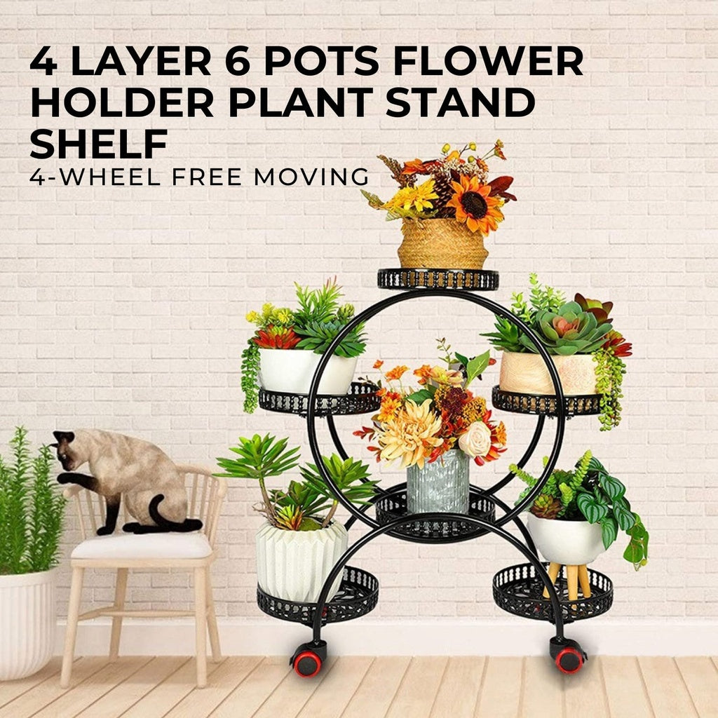 NOVEDEN Indoor Outdoor Flower Holder Stand Shelf Display Multiple Flower Pot