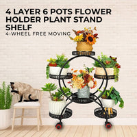 Thumbnail for NOVEDEN Indoor Outdoor Flower Holder Stand Shelf Display Multiple Flower Pot