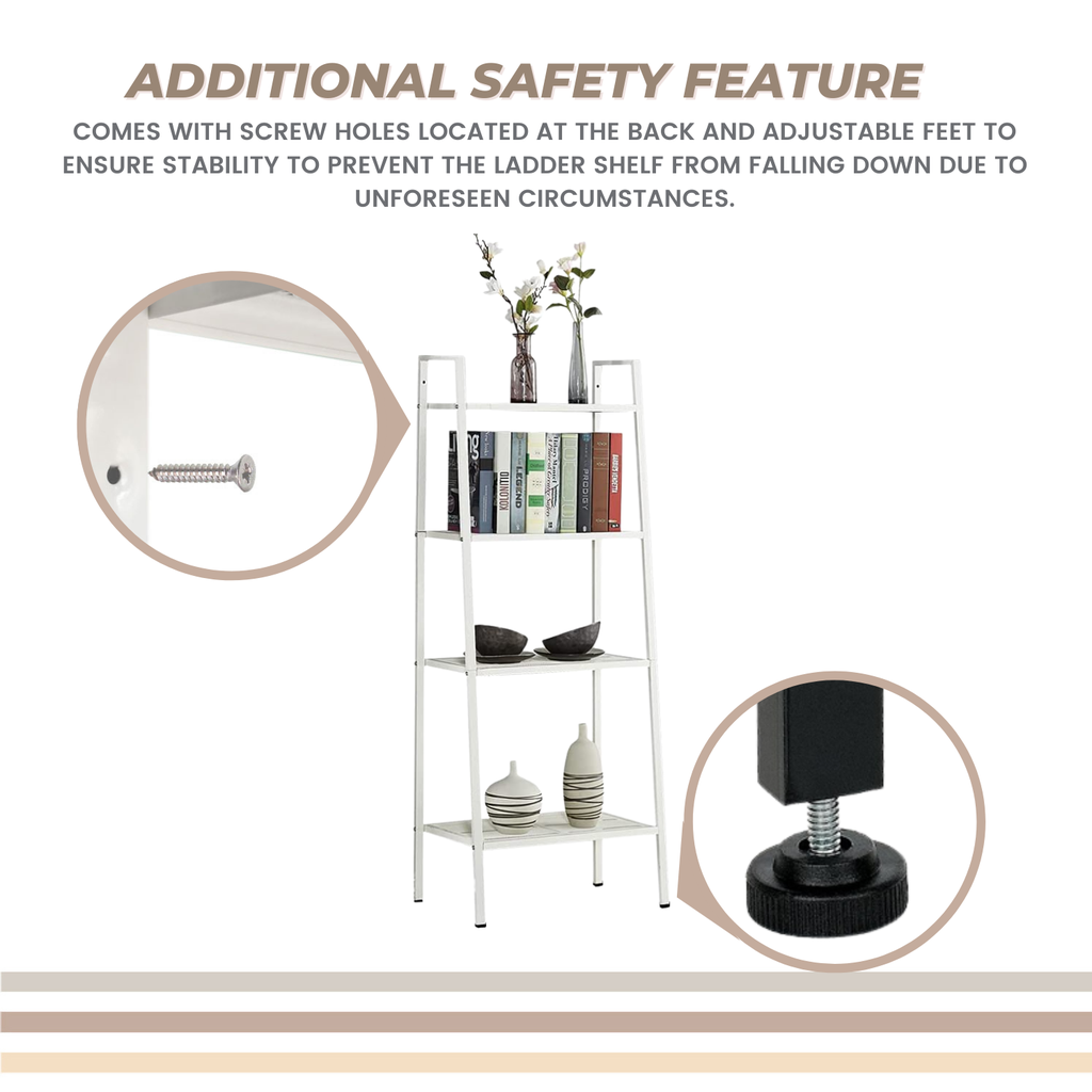 EKKIO 4 Tier Ladder Shelf (White)