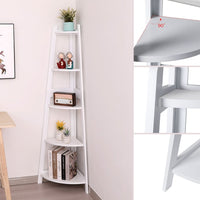 Thumbnail for EKKIO 5 Tier Corner Ladder Shelf (White)