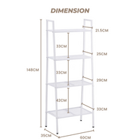 Thumbnail for EKKIO 4 Tier Ladder Shelf (White)