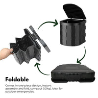 Thumbnail for KILIROO Portable Foldable Potty With Lid (Black)