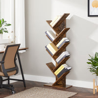 Thumbnail for VASAGLE 8 Tier Tree Bookshelf Rustic Brown