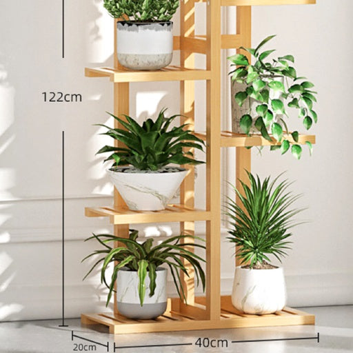 Bamboo Plant Stand Rack 6 tier 7 Potted (120CM)