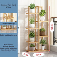 Thumbnail for Bamboo Plant Stand Rack 6 tier 7 Potted (120CM)