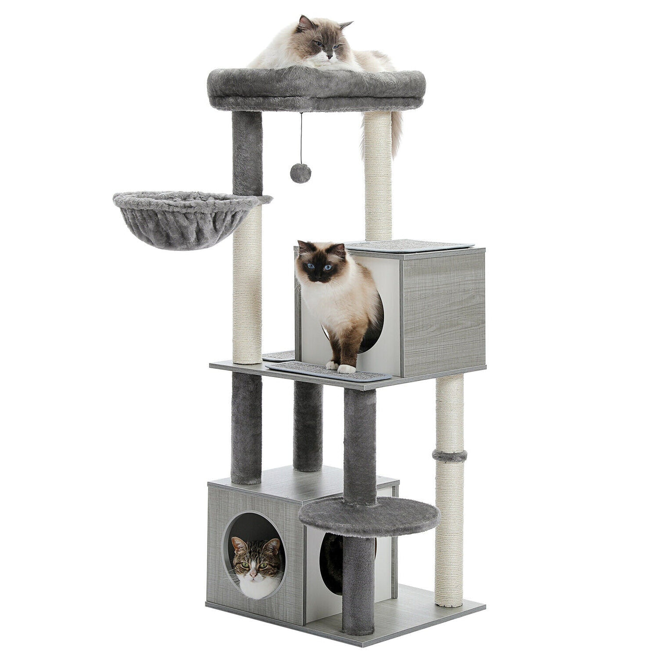 Modern 130cm Cat Condo House - Grey-0