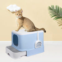 Thumbnail for Fully Enclosed Kitty Toilet Basin in Blue-5