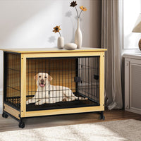 Thumbnail for Indoor Wooden Puppy Crate Side Table (4 Sizes)-5