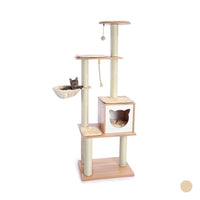 Thumbnail for Wooden Large Hammock Cat Tree in Beige-0