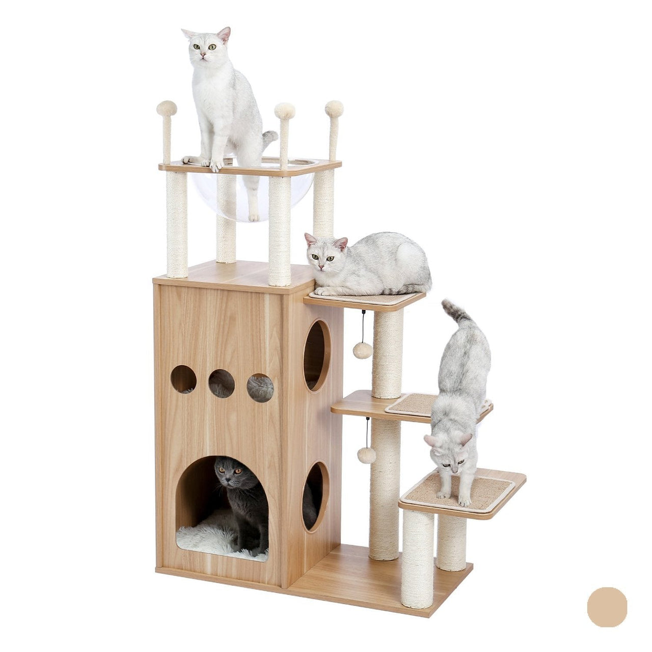 The Castle Deluxe Cat Tower Condo With Large Space Capsule Nest-0