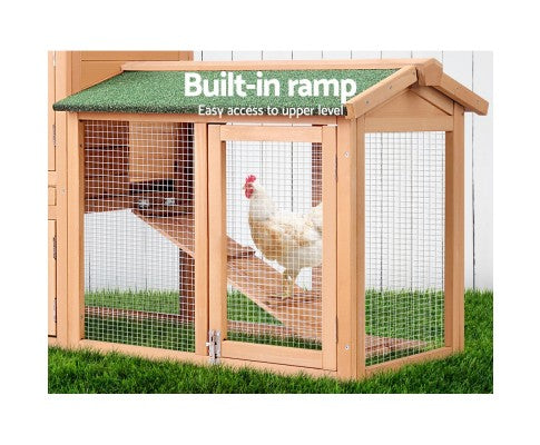 Pet Wooden Hutch Coop with Run-4