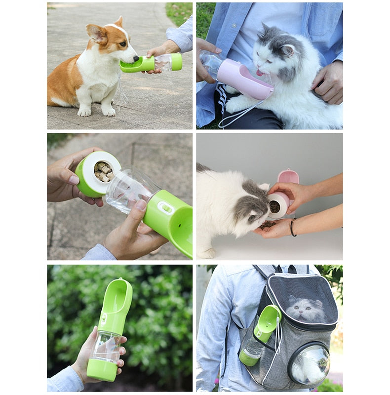 Portable Outdoor Pet Drinking and Feeding Bottle (3 Colours)-4