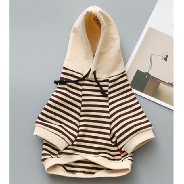 Striped Cotton Dog Hoodie-2
