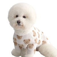 Thumbnail for Pup Print Cotton Dog Sweater-0