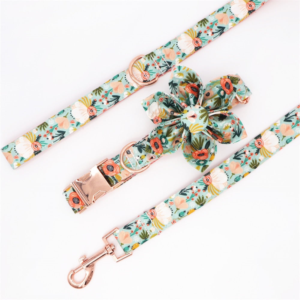 Botanical Flower Collar & Lead Set-3