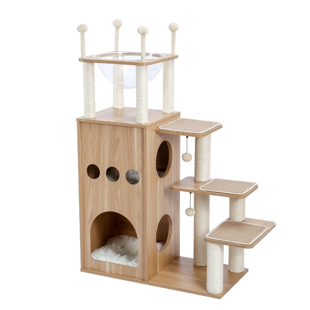 The Castle Deluxe Cat Tower Condo With Large Space Capsule Nest-1