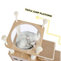 Thumbnail for The Castle Deluxe Cat Tower Condo With Large Space Capsule Nest-4