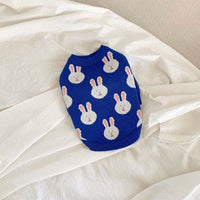 Thumbnail for Rabbit Print Dog Sweater - Blue-2