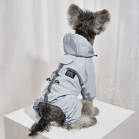 Thumbnail for The Waterproof Reflective Dog Raincoat - Dusty Blue-3
