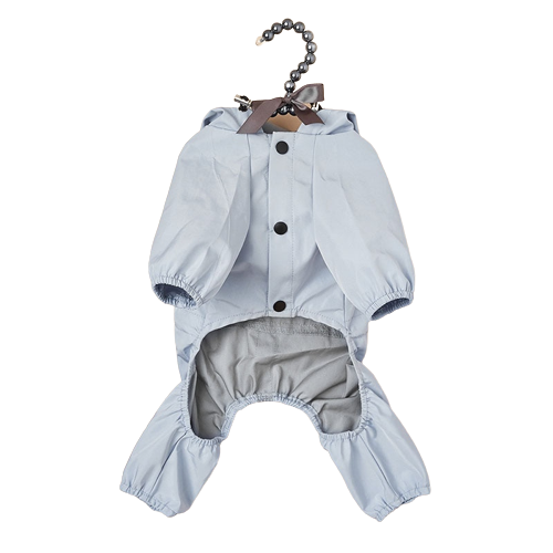 The Waterproof Reflective Dog Raincoat - Dusty Blue-2