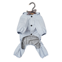 Thumbnail for The Waterproof Reflective Dog Raincoat - Dusty Blue-2