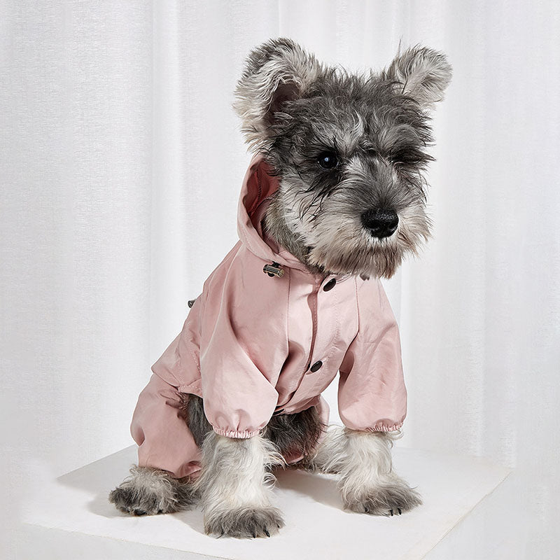 The Waterproof Reflective Dog Raincoat - Dusty Blue-5