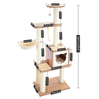 Thumbnail for Wooden Large Hammock Cat Tree in Beige-1