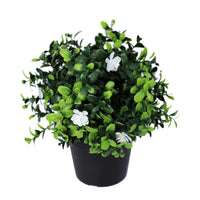 Thumbnail for Small Potted Artificial Flowering Boxwood Plant UV Resistant 20cm