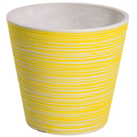 Thumbnail for Yellow and White Engraved Pot 14cm