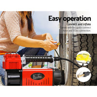 Thumbnail for Giantz 12V Portable Air Compressor - Red