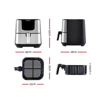 Thumbnail for Devanti Air Fryer 7L LCD Fryers Oil Free Oven Airfryer Kitchen Healthy Cooker