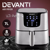 Thumbnail for Devanti Air Fryer 7L LCD Fryers Oil Free Oven Airfryer Kitchen Healthy Cooker