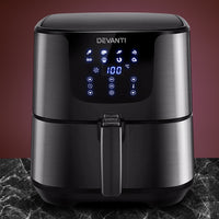 Thumbnail for Devanti Air Fryer 7L LCD Fryers Oven Airfryer Kitchen Healthy Cooker Stainless Steel