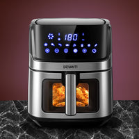 Thumbnail for Devanti Air Fryer 6.5L LCD Fryers Oven Airfryer Healthy Cooker Oil Free Kitchen