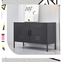 Thumbnail for ArtissIn Buffet Sideboard Locker Metal Storage Cabinet - BASE Charcoal