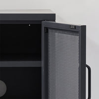 Thumbnail for ArtissIn Mini Mesh Door Storage Cabinet Organizer Bedside Table Black