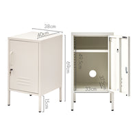 Thumbnail for ArtissIn Metal Locker Storage Shelf Filing Cabinet Cupboard Bedside Table White