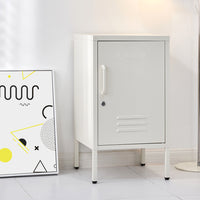 Thumbnail for ArtissIn Metal Locker Storage Shelf Filing Cabinet Cupboard Bedside Table White